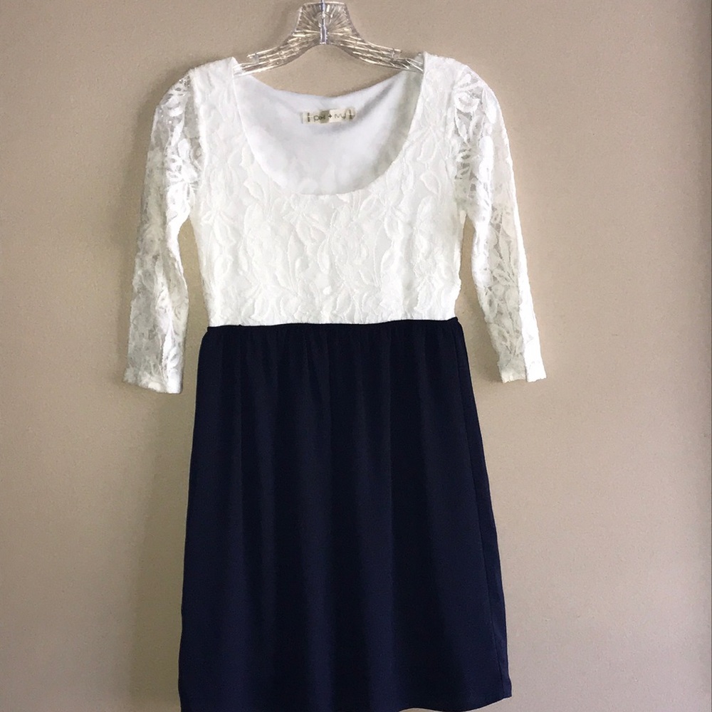 Crochet and silk bottom Dress